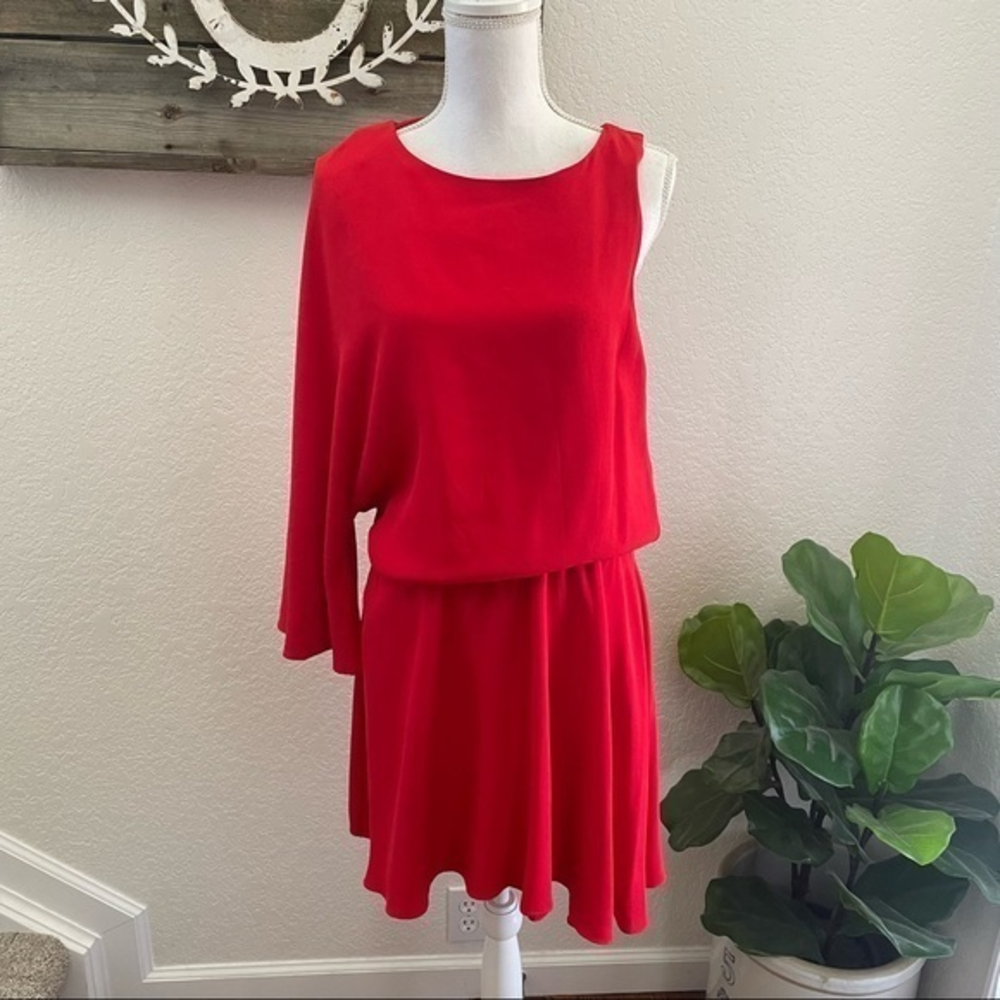 Halston Heritage red cocktail party dress size L NWT